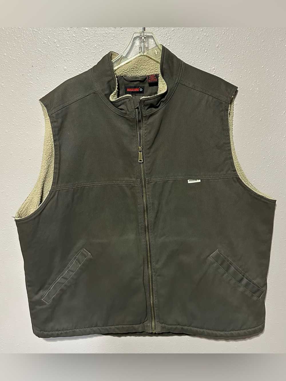 Wolverine Mens L Brown Upland Sherpa-Lined Canvas Vest Work Ranch Western SZ XXL
